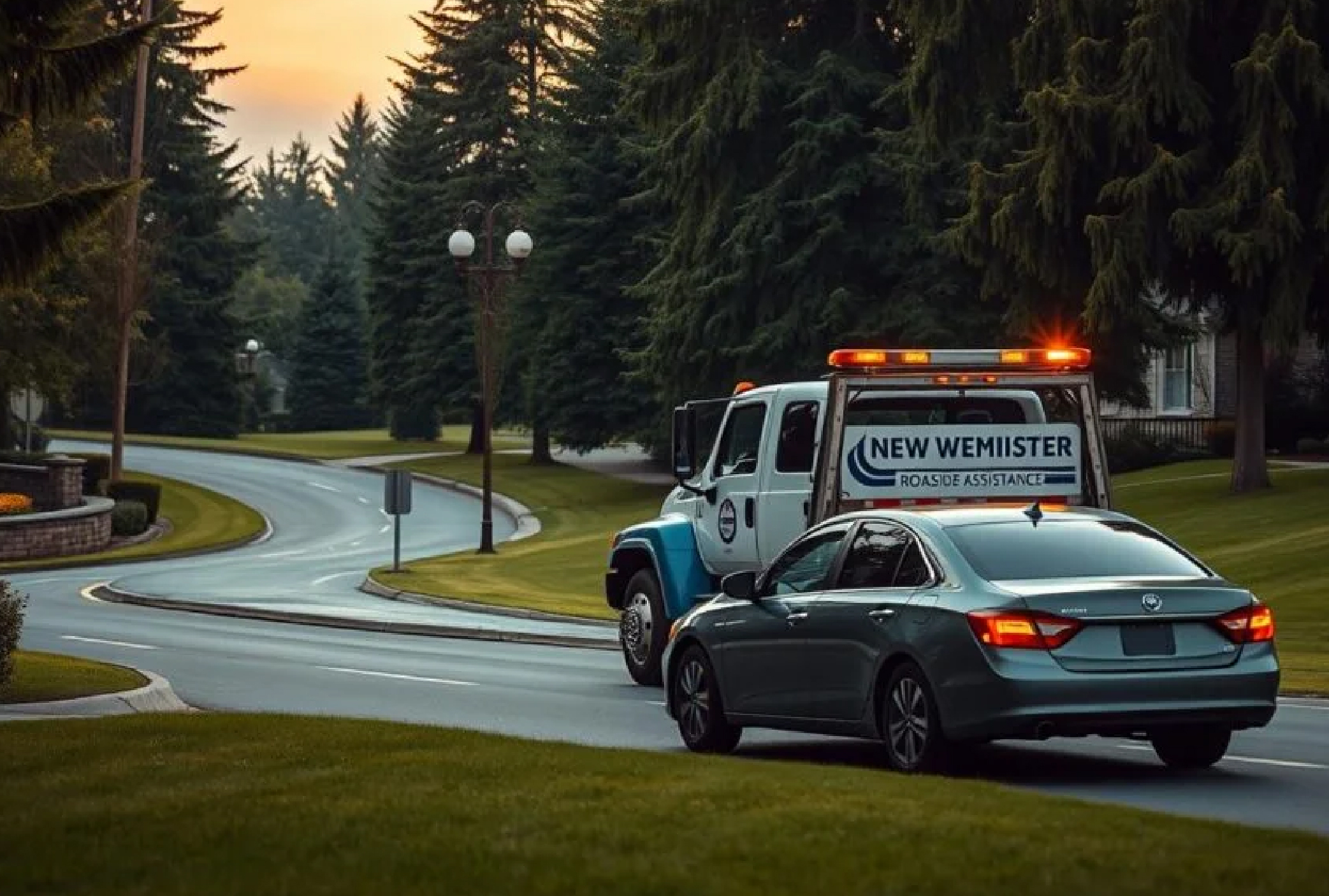 Roadside assistance technician helping a driver in New Westminster